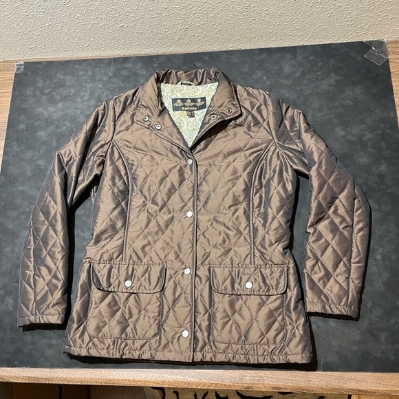 Barbour Jackets & Blazers - Barbour Jacket Womens 10 Quilted Diamond Metallic Bomber